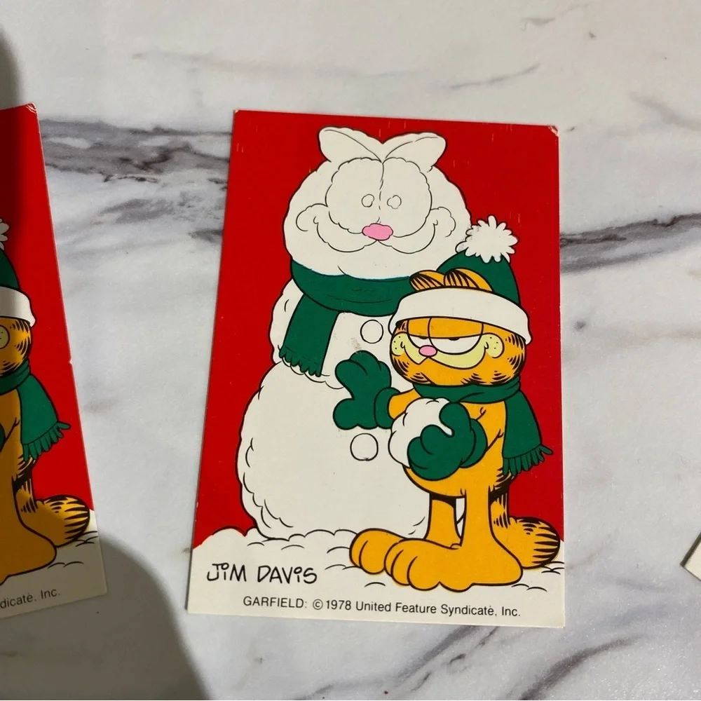 Vintage Garfield Christmas cards / holiday gift tags Garfield Jim Davis‎ 1978 - Picture 3 of 6